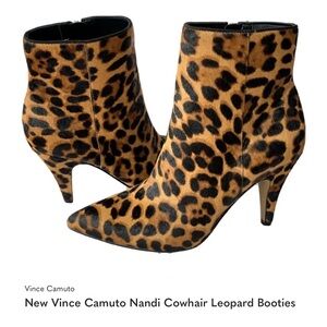 Vince Camuto Nandi Cowhair Leopard Ankle Booties